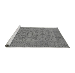 Sideview of Machine Washable Oriental Gray Industrial Rug, wshurb456gry