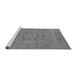 Sideview of Machine Washable Oriental Gray Industrial Rug, wshurb456gry
