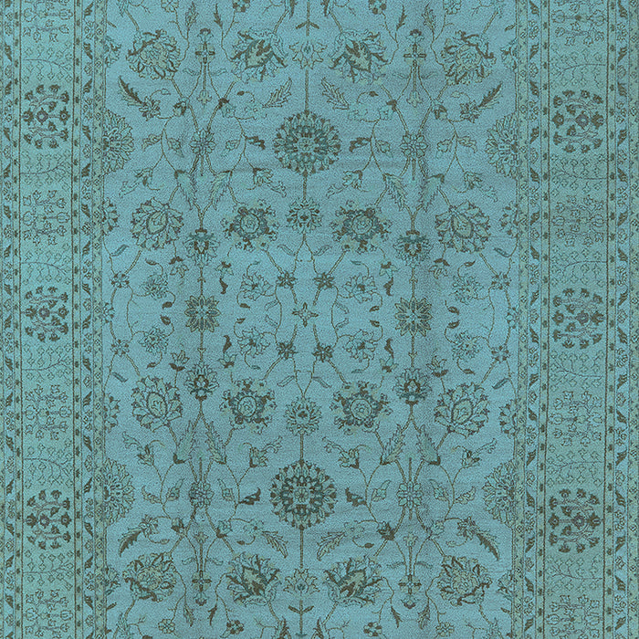 Machine Washable Oriental Light Blue Industrial Rug, wshurb456lblu