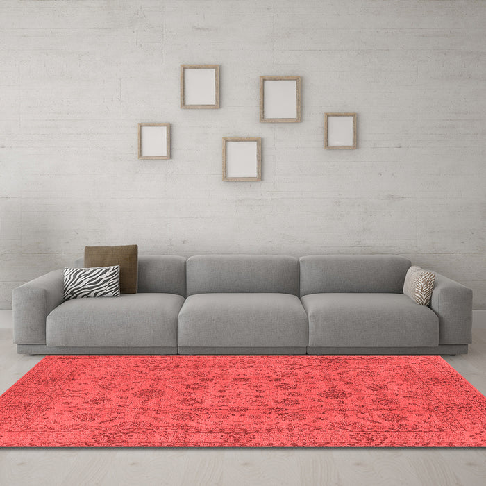Industrial Red Washable Rugs