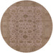 Round Mid-Century Modern Light Copper Gold Oriental Rug, urb456