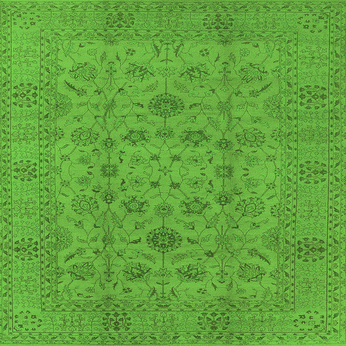 Square Oriental Green Industrial Rug, urb456grn