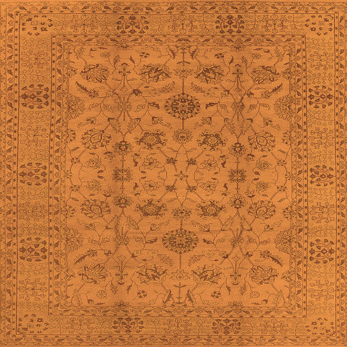 Square Oriental Orange Industrial Rug, urb456org