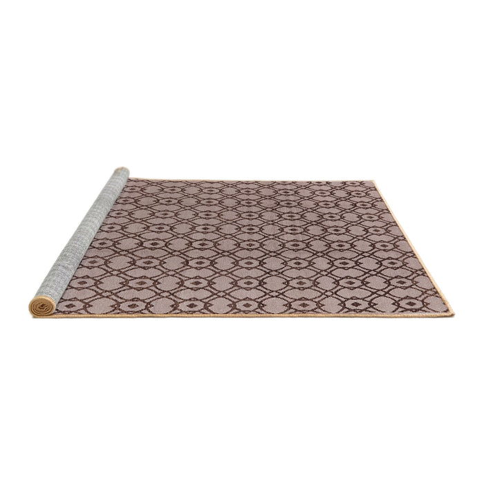 Sideview of Machine Washable Industrial Modern Chestnut Brown Rug, wshurb457