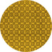 Round Oriental Yellow Industrial Rug, urb457yw