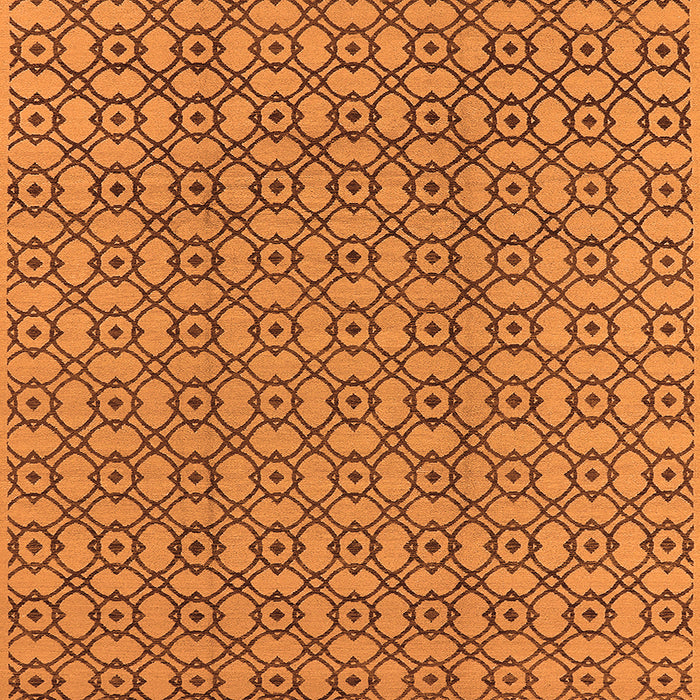 Square Machine Washable Oriental Orange Industrial Area Rugs, wshurb457org