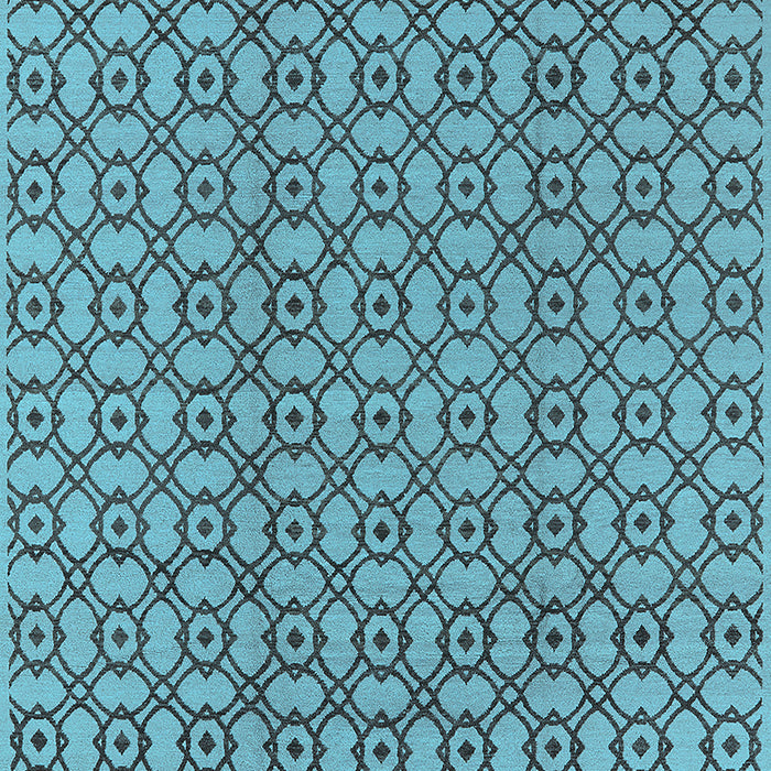 Machine Washable Oriental Light Blue Industrial Rug, wshurb457lblu