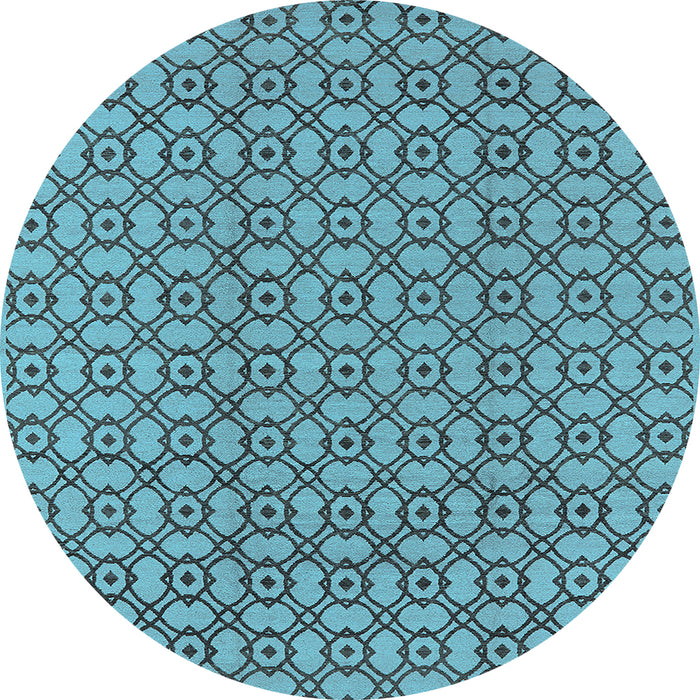 Round Oriental Light Blue Industrial Rug, urb457lblu