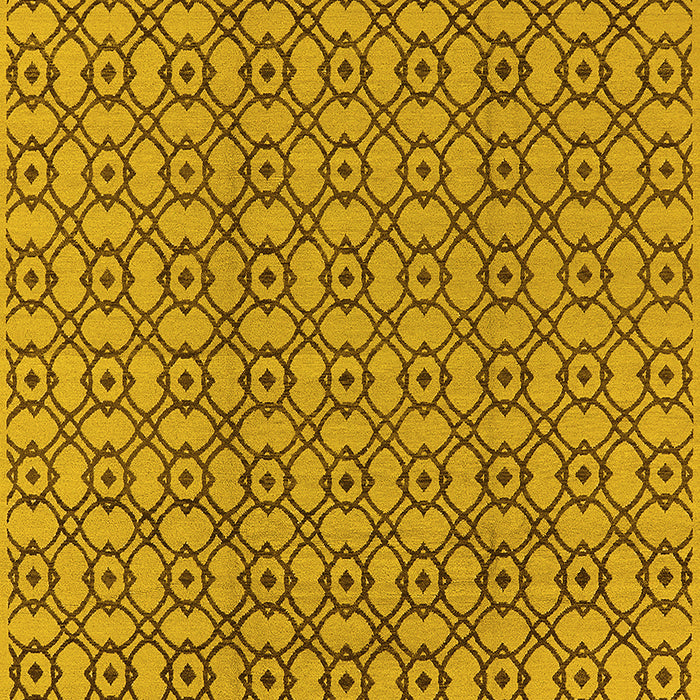 Machine Washable Oriental Yellow Industrial Rug, wshurb457yw