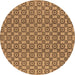 Round Oriental Brown Industrial Rug, urb457brn