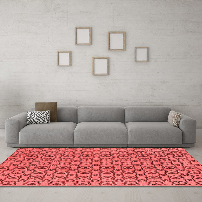 Industrial Red Washable Rugs