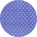 Round Oriental Blue Industrial Rug, urb457blu