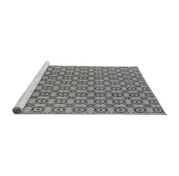 Sideview of Machine Washable Oriental Gray Industrial Rug, wshurb457gry