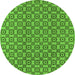 Round Oriental Green Industrial Rug, urb457grn