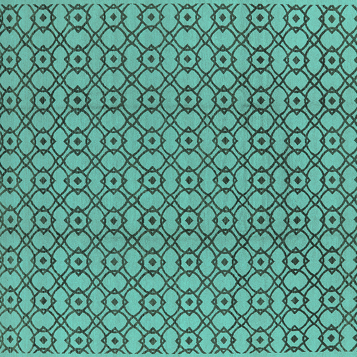 Square Oriental Turquoise Industrial Rug, urb457turq