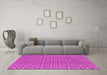 Machine Washable Oriental Pink Industrial Rug in a Living Room, wshurb457pnk