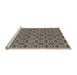 Sideview of Machine Washable Industrial Modern Coffee Brown Rug, wshurb458