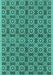 Oriental Turquoise Industrial Rug, urb458turq