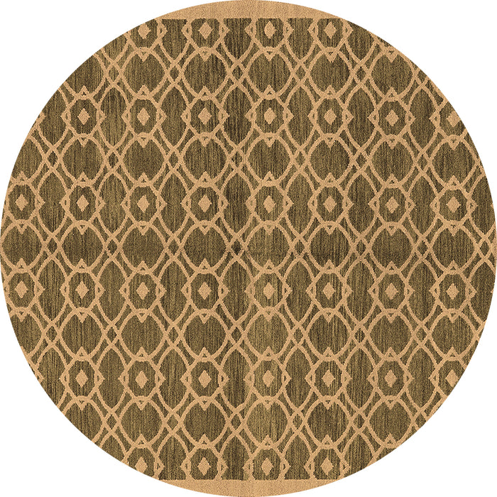 Round Oriental Brown Industrial Rug, urb458brn