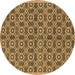 Round Oriental Brown Industrial Rug, urb458brn