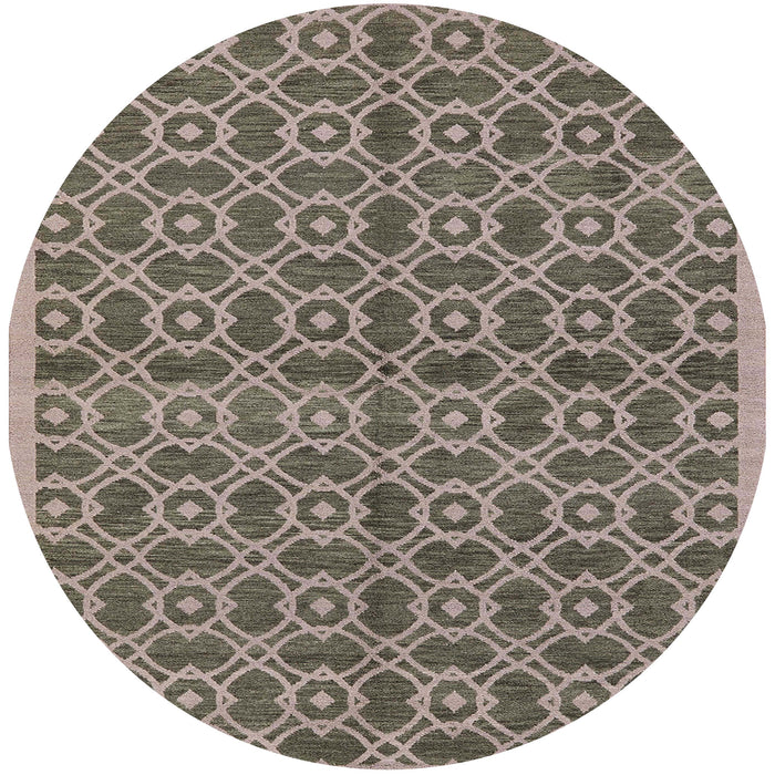 Round Machine Washable Industrial Modern Coffee Brown Rug, wshurb458