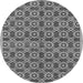 Round Machine Washable Oriental Gray Industrial Rug, wshurb458gry