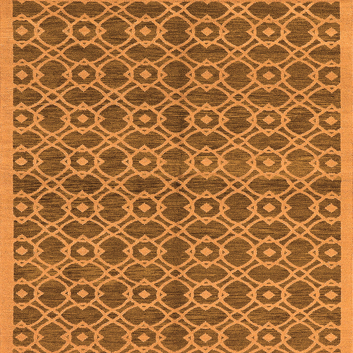 Square Machine Washable Oriental Orange Industrial Area Rugs, wshurb458org