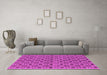 Machine Washable Oriental Pink Industrial Rug in a Living Room, wshurb458pnk