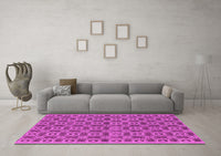 Machine Washable Oriental Pink Industrial Rug, wshurb458pnk