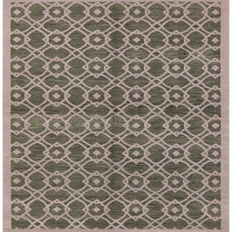 Square Mid-Century Modern Coffee Brown Oriental Rug, urb458