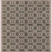 Square Mid-Century Modern Coffee Brown Oriental Rug, urb458