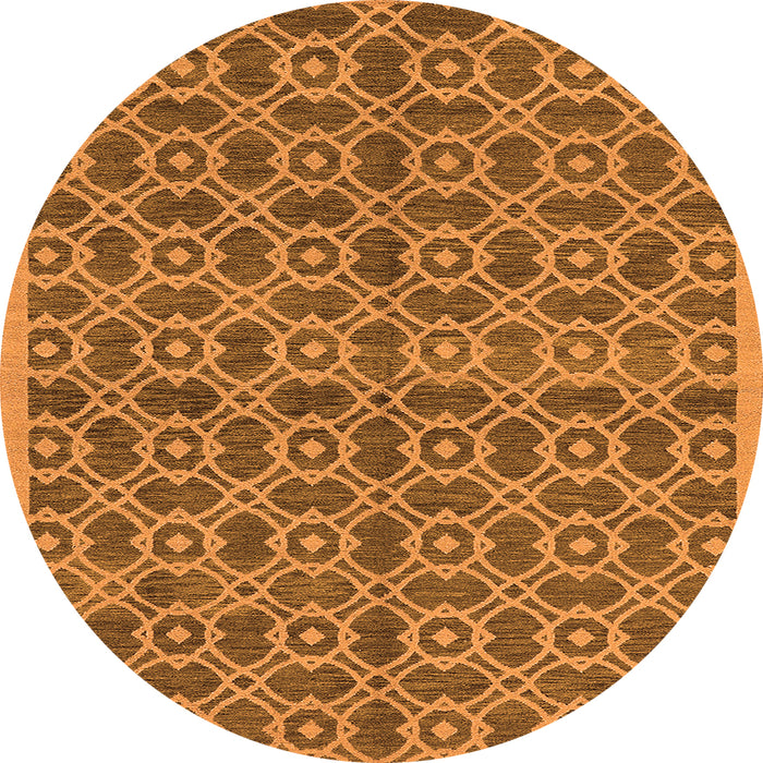 Round Oriental Orange Industrial Rug, urb458org