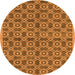 Round Oriental Orange Industrial Rug, urb458org