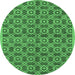 Round Oriental Emerald Green Industrial Rug, urb458emgrn