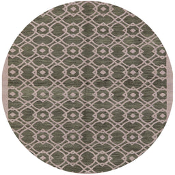 Round Mid-Century Modern Coffee Brown Oriental Rug, urb458