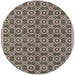 Round Mid-Century Modern Coffee Brown Oriental Rug, urb458