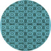 Round Oriental Light Blue Industrial Rug, urb458lblu