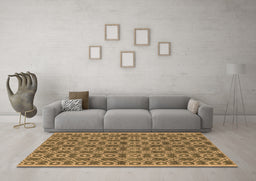 Machine Washable Oriental Brown Industrial Rug in a Living Room,, wshurb458brn