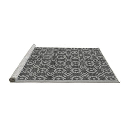 Sideview of Machine Washable Oriental Gray Industrial Rug, wshurb458gry