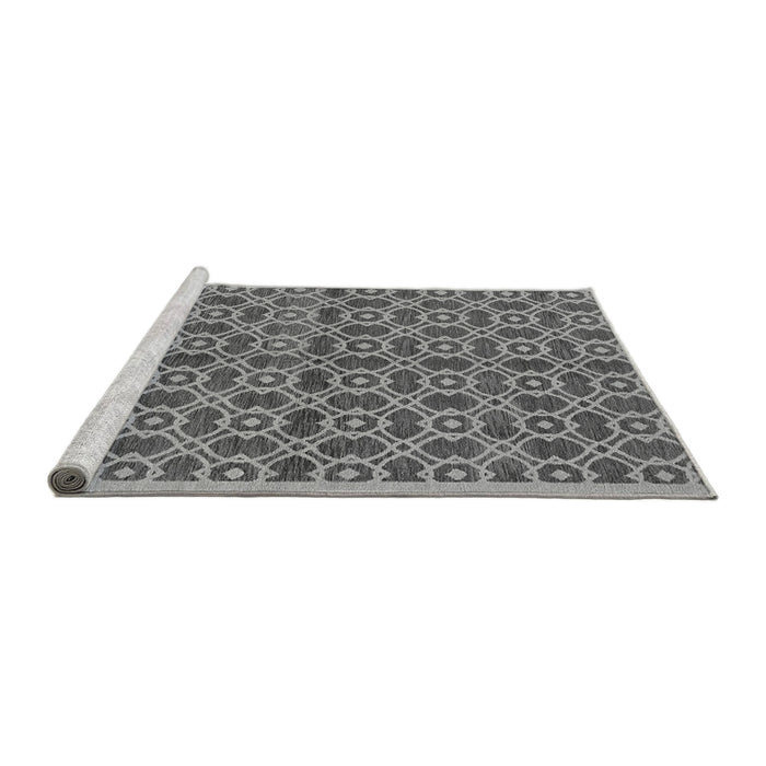 Sideview of Machine Washable Oriental Gray Industrial Rug, wshurb458gry