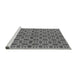 Sideview of Machine Washable Oriental Gray Industrial Rug, wshurb458gry