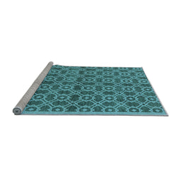 Sideview of Machine Washable Oriental Light Blue Industrial Rug, wshurb458lblu