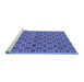 Sideview of Machine Washable Oriental Blue Industrial Rug, wshurb458blu