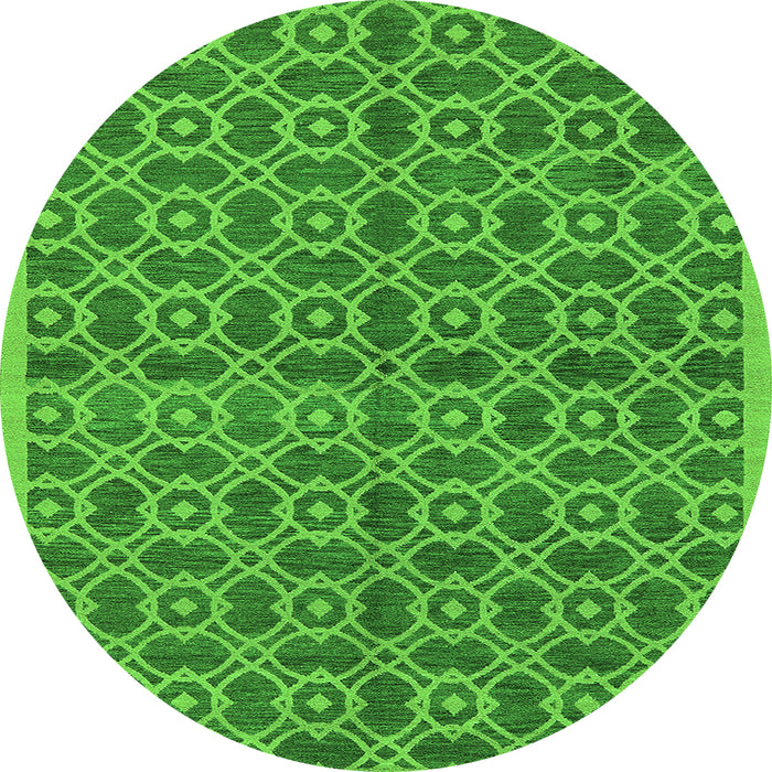 Round Oriental Green Industrial Rug, urb458grn