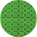 Round Oriental Green Industrial Rug, urb458grn