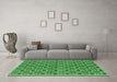 Machine Washable Oriental Emerald Green Industrial Area Rugs in a Living Room,, wshurb458emgrn