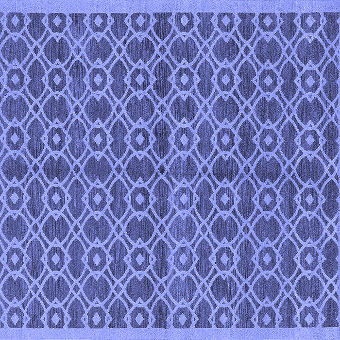 Square Machine Washable Oriental Blue Industrial Rug, wshurb458blu