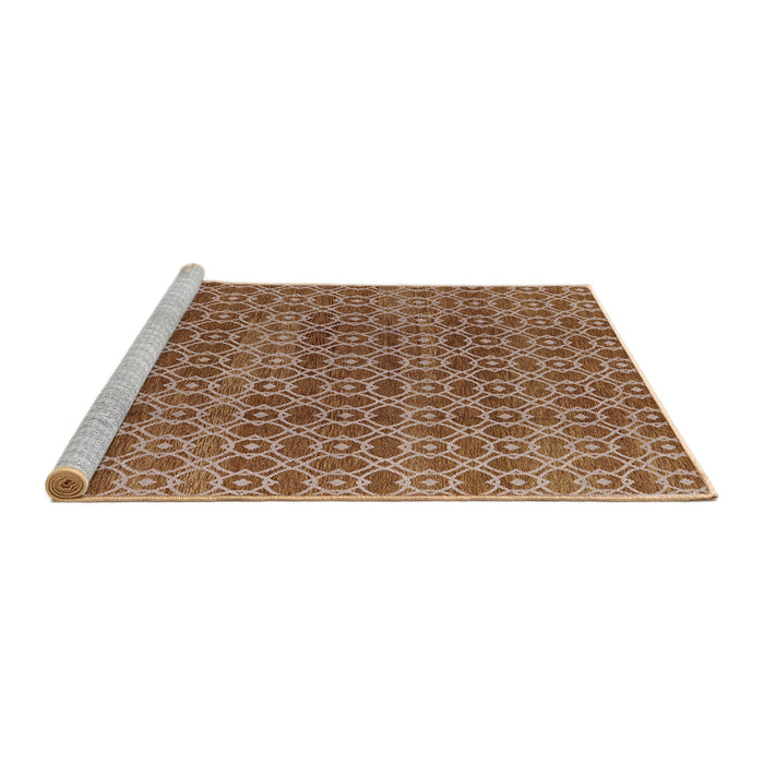 Sideview of Machine Washable Industrial Modern Mahogany Brown Rug, wshurb459