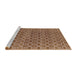 Sideview of Machine Washable Industrial Modern Mahogany Brown Rug, wshurb459