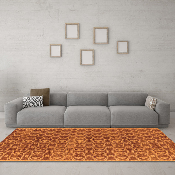Machine Washable Oriental Orange Industrial Area Rugs in a Living Room, wshurb459org